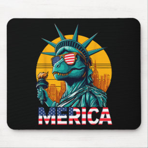 Tapis De Souris Dino Statue De La Liberté 4 juillet Trex Boys Amer