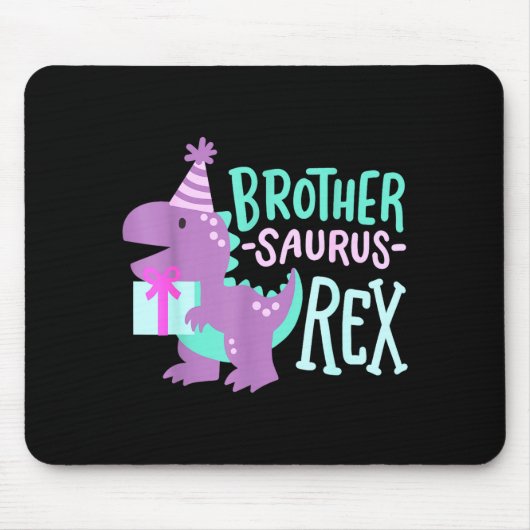 Tapis De Souris Dinosaur Birthday Brother Saurus T Rex Family Matc (Devant)