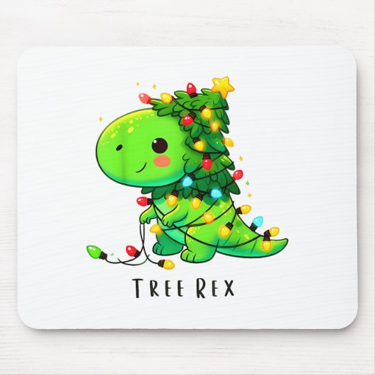 Tapis De Souris Dinosaur Christmas Tree Rex Pajamas Men Boys Xmas (Devant)