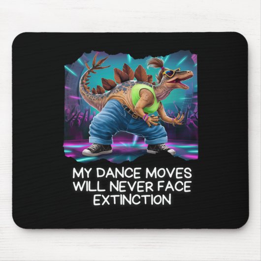 Tapis De Souris Dinosaur Dance Funny Dancing Dino  (Devant)