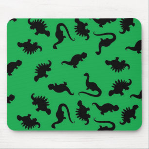 Tapis De Souris Dinosaur Silhouettes on Green Background