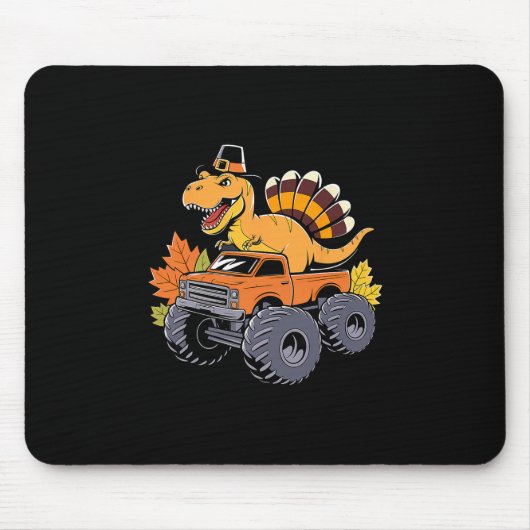 Tapis De Souris Dinosaur Thanksgiving Boys Kids Dino T Rex Monster (Devant)