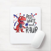 Tapis De Souris Dinosaure blanc rouge occidental (Avec souris)