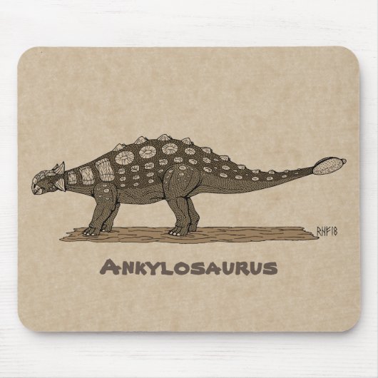 Tapis De Souris Dinosaure crétacé Ankylosaurus (Devant)
