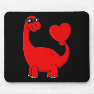 Tapis De Souris Dinosaure De La Journée Valentines Avec Un Coeur A