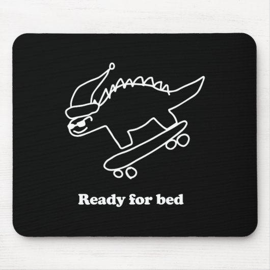 Tapis De Souris Dinosaure de skateboard prêt pour le lit (Devant)