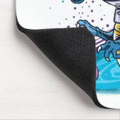 Tapis De Souris Dinosaure de T-Rex drôle dans l'espace (Coin)