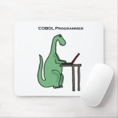 Tapis De Souris Dinosaure drôle de programmeur de COBOL (Avec souris)