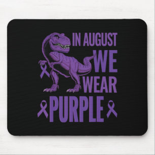 Tapis De Souris Dinosaure En Août Nous Portons Violet Rainbow Over