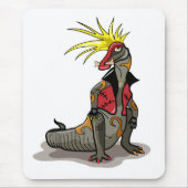 Tapis De Souris Dinosaure Hadrosaurus Habillé Comme Un Punk. (Devant)