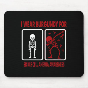 Tapis De Souris Dinosaure I Wear Burgundy For SICKCELL ANEMIA Aw