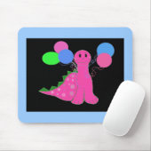 Tapis De Souris Dinosaure rose avec ballons (Avec souris)