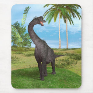 Tapis De Souris Dinosaure sauropode dans un paysage préhistorique