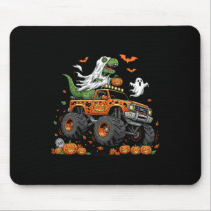 Tapis De Souris Dinosaure T-rex conduisant un camion monstre Hallo