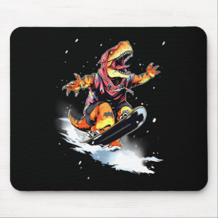 Tapis De Souris Dinosaure T-rex Snowboard Snowboard Snowboardeur G