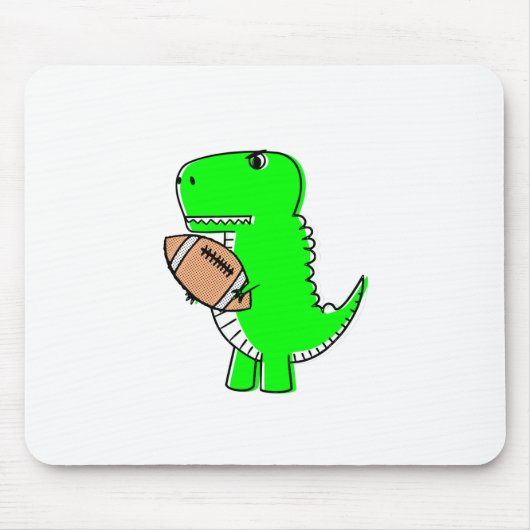 Tapis De Souris Dinosaure Vert Aime Le Football (Devant)