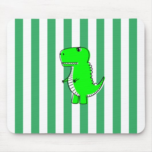 Tapis De Souris Dinosaure Vert Blancs Vert (Devant)