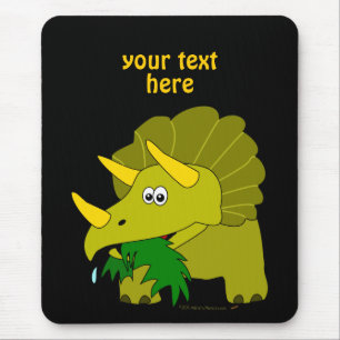 Tapis De Souris Dinosaure vert mignon de bande dessinée de