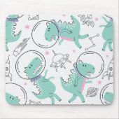 Tapis De Souris Dinosaures de l'espace, Dinosaures mignons, Navire (Devant)