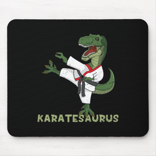Tapis De Souris Dinosaurus Karaté Funny Karatesaurus T-rex Graphiq (Devant)