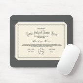 Tapis De Souris Diplôme personnalisé traditionnel Charbon (Avec souris)
