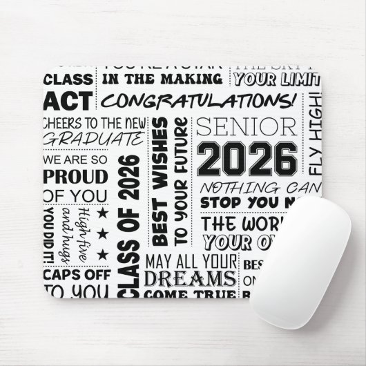 Tapis De Souris Diplômé senior 2026 (Avec souris)
