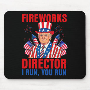 Tapis De Souris Directeur de feux d'artifice Je cours vous courez