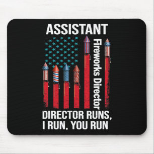 Tapis De Souris Directeur des feux d'artifice Usa Fête de l'Indépe