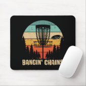 Tapis De Souris Disc Golf Bangin Chains Retro Frisbee Golfer Frolf (Avec souris)