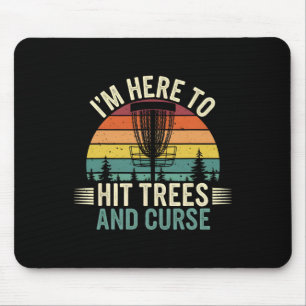 Tapis De Souris Disc Golf Drôle Frappe Arbres Et Juron Rétro Disc