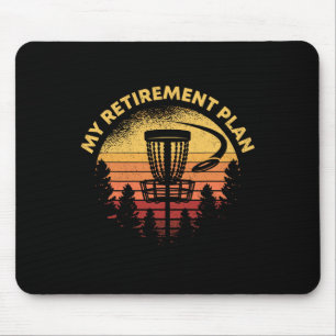 Tapis De Souris Disc Golf Mon Plan De Retraite Cadeau Rétro Grand-