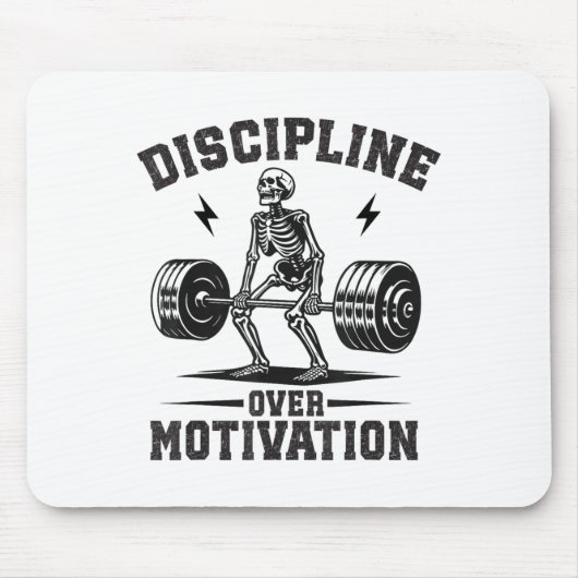 Tapis De Souris Discipline Over Motivation Gym Motivational Traini (Devant)