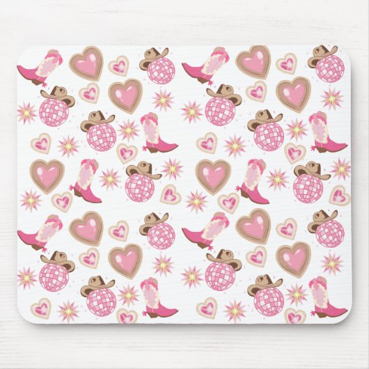 Tapis De Souris Disco Cowgirl Valentine Mouse Pad (Devant)