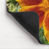 Tapis De Souris Disco Marigold Orange et Rouge Fleur d'été (Coin)