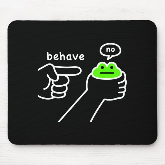 Tapis De Souris Dishonest Frog Funny Frog Meme Behave No Cartoon D (Devant)