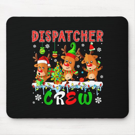 Tapis De Souris Dispatcher Crew Three Cute Santa Elf Reindeers Xma (Devant)