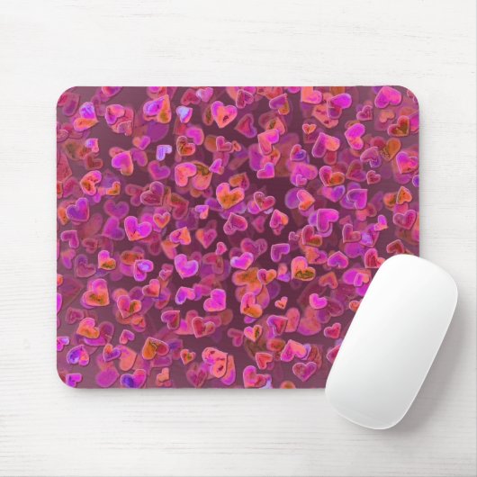 Tapis De Souris Dispersion de coeurs (Avec souris)