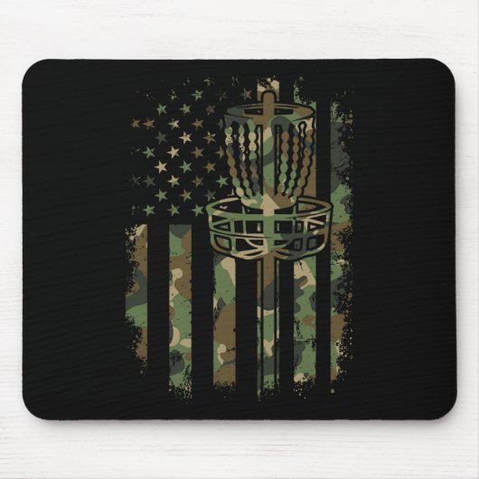 Tapis De Souris Disque Golf Us Drapeau Drapeau Drapeau Panier Drap (Devant)