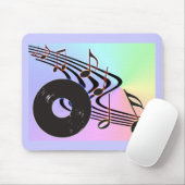 Tapis De Souris Disque vinyle et notes Mousepad (Avec souris)