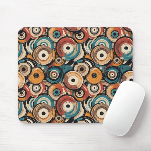 Tapis de souris disques abstraits (Avec souris)