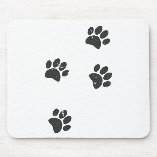 Tapis De Souris Distresse Chien Paw Traces (Devant)