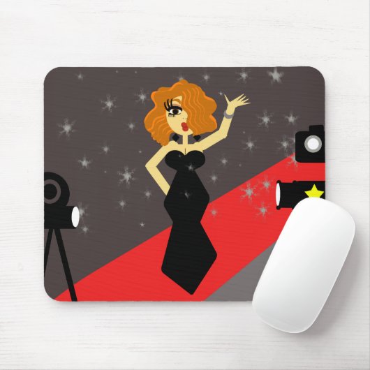 Tapis De Souris Diva Mousepad de tapis rouge (Avec souris)