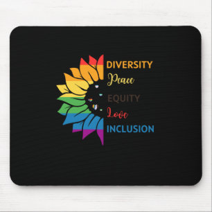 Tapis De Souris Diversité Paix Équité Amour Inclusion - Rainbow Su
