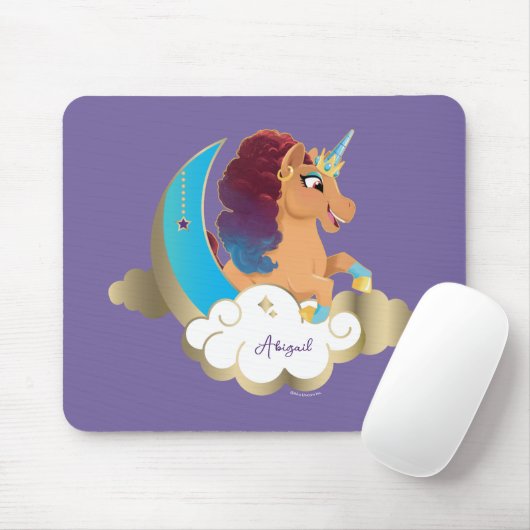 Tapis De Souris Divine la licorne | Lune et nuages (Avec souris)
