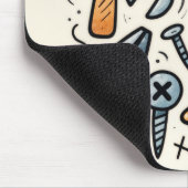 Tapis De Souris DIY Tools Doodle Cartoon (Coin)