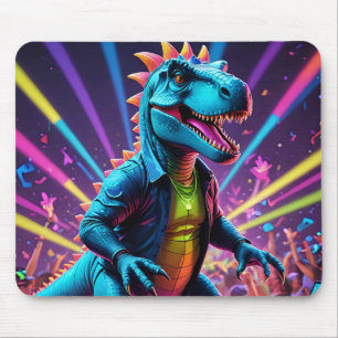 Tapis De Souris DJ Dinosaur Party Avec Lumières Néon