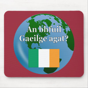 Tapis De Souris Do you speak Irish? in Irish. Flag & globe