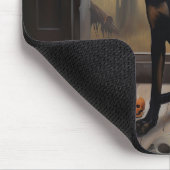 Tapis De Souris Doberman Citrouille Halloween effroi (Coin)