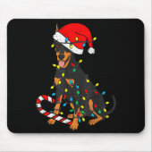 Tapis De Souris Doberman Dog Christmas Lights Santa Xmas Pet Dog L (Devant)