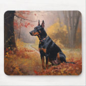 Tapis De Souris Doberman en automne Feuilles automne Inspire (Devant)